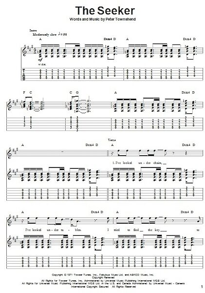 open zoom image for The Seeker - Guitar Tab Play-Along, New, Main