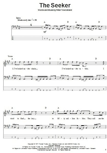 open zoom image for The Seeker - Bass Tab, New, Main