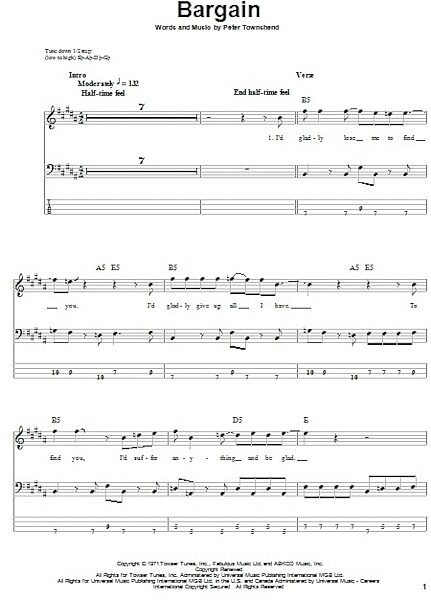 open zoom image for Bargain - Bass Tab, New, Main