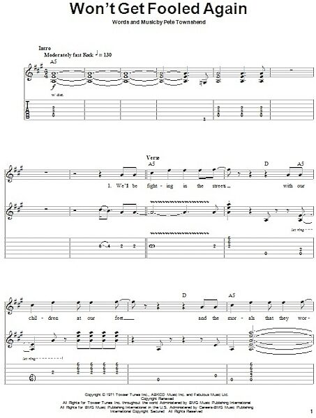 open zoom image for Won't Get Fooled Again - Guitar Tab Play-Along, New, Main