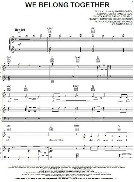open zoom image for We Belong Together - Piano/Vocal/Guitar, New, Main