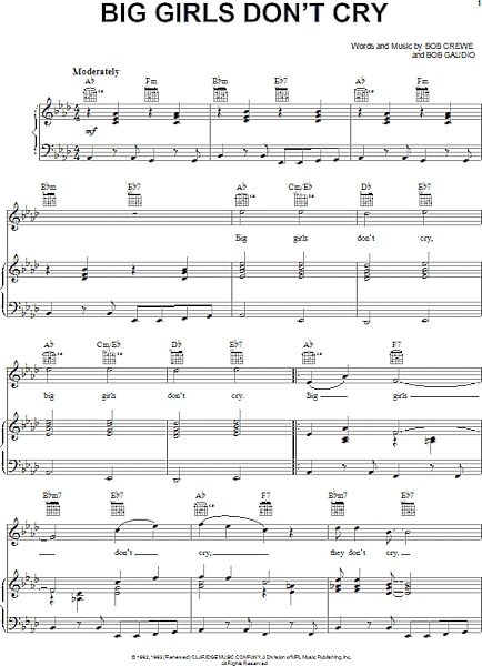 open zoom image for Big Girls Don't Cry - Piano/Vocal/Guitar, New, Main