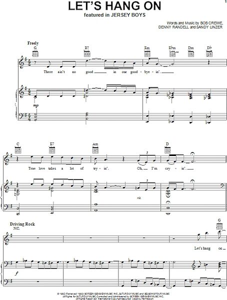 open zoom image for Let's Hang On - Piano/Vocal/Guitar, New, Main