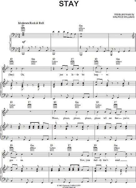 open zoom image for Stay - Piano/Vocal/Guitar, New, Main