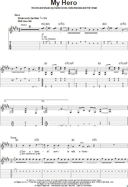 open zoom image for My Hero - Guitar Tab Play-Along, New, Main