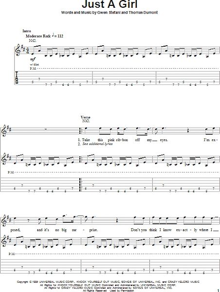 open zoom image for Just A Girl - Guitar Tab Play-Along, New, Main