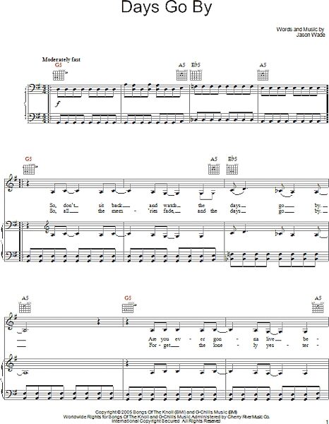 open zoom image for Days Go By - Piano/Vocal/Guitar, New, Main