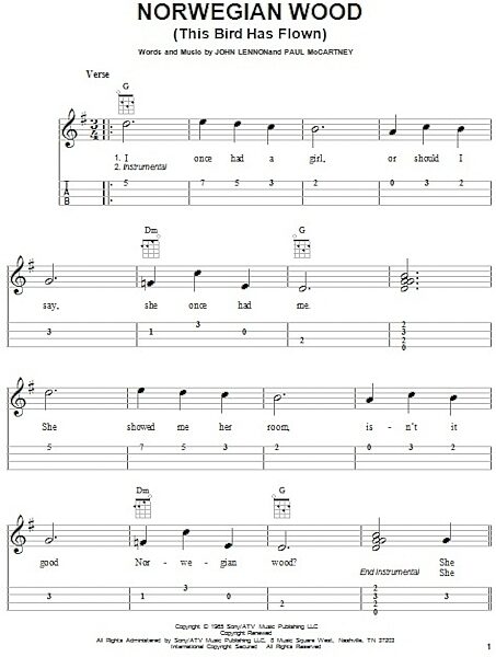 open zoom image for Norwegian Wood (This Bird Has Flown) - Ukulele, New, Main