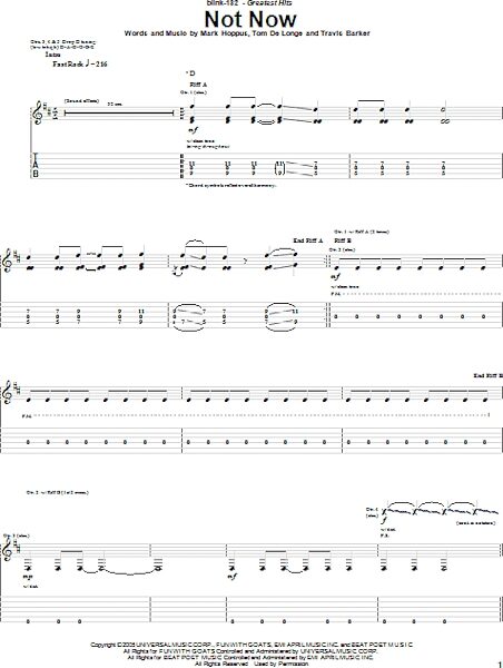 open zoom image for Not Now - Guitar TAB, New, Main