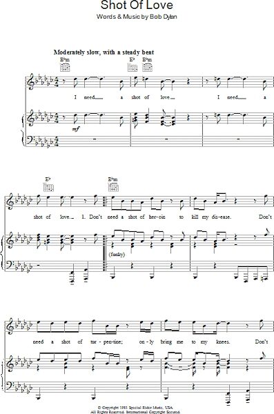 open zoom image for Shot Of Love - Piano/Vocal/Guitar, New, Main