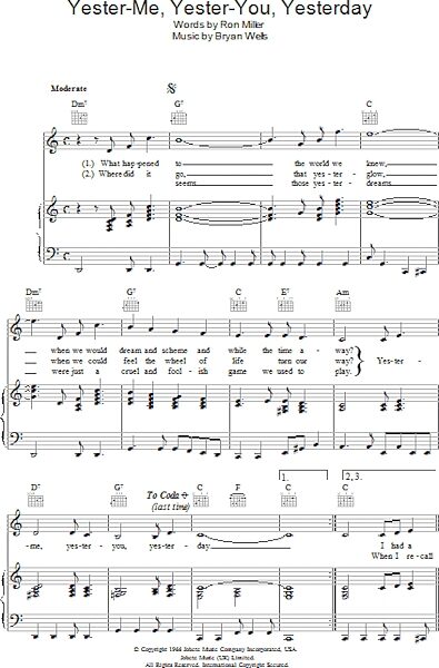 open zoom image for Yester-me, Yester-you, Yesterday - Piano/Vocal/Guitar, New, Main