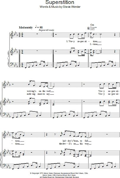 open zoom image for Superstition - Piano/Vocal/Guitar, New, Main