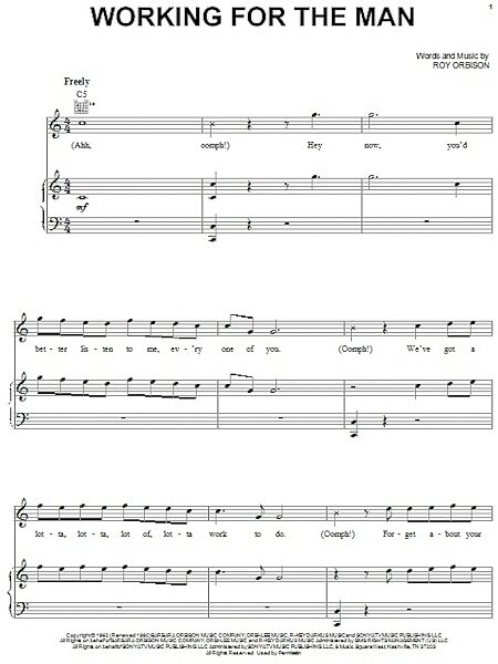 open zoom image for Working For The Man - Piano/Vocal/Guitar, New, Main