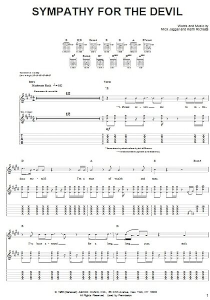 open zoom image for Sympathy For The Devil - Guitar TAB, New, Main