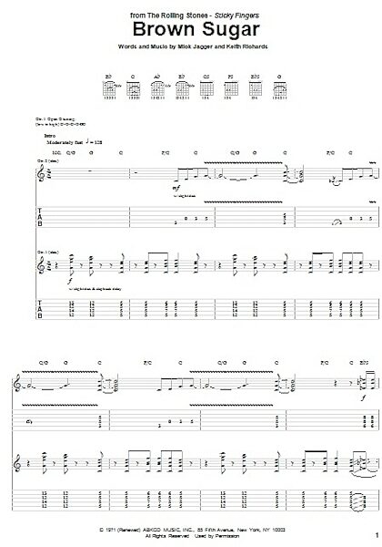 open zoom image for Brown Sugar - Guitar TAB, New, Main