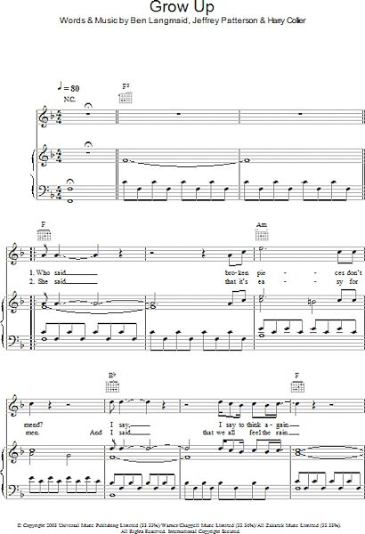 open zoom image for Grow - Piano/Vocal/Guitar, New, Main