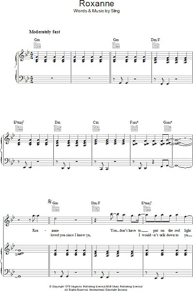 open zoom image for Roxanne - Piano/Vocal/Guitar, New, Main