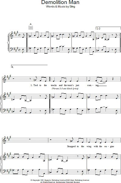 open zoom image for Demolition Man - Piano/Vocal/Guitar, New, Main