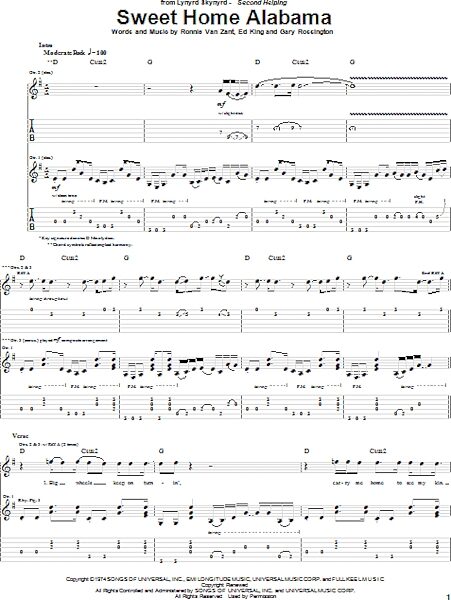 open zoom image for Sweet Home Alabama - Guitar TAB, New, Main