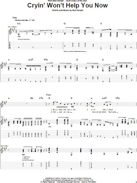 open zoom image for Cryin' Won't Help You - Guitar TAB, New, Main