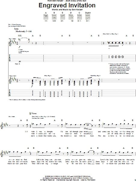 open zoom image for Engraved Invitation - Guitar TAB, New, Main