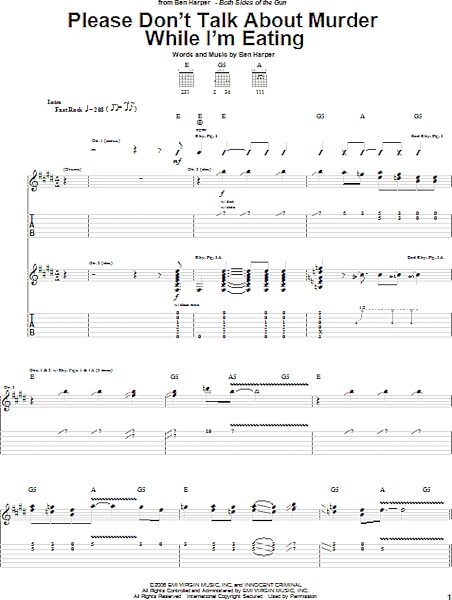 open zoom image for Please Don't Talk About Murder While I'm Eating - Guitar TAB, New, Main