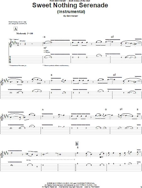 open zoom image for Sweet Nothing Serenade (Instrumental) - Guitar TAB, New, Main