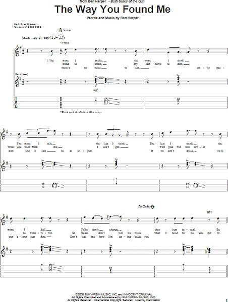 open zoom image for The Way You Found Me - Guitar TAB, New, Main