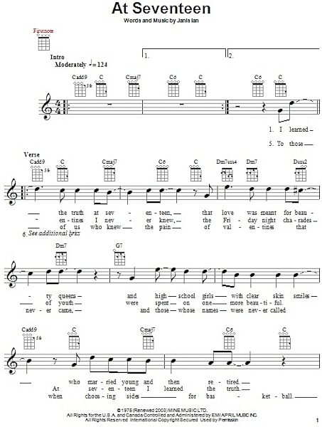 open zoom image for At Seventeen - Ukulele, New, Main