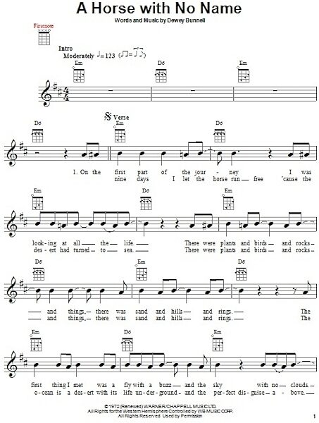 open zoom image for A Horse With No Name - Ukulele, New, Main