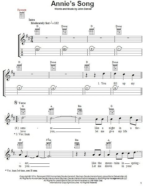 open zoom image for Annie's Song - Ukulele, New, Main