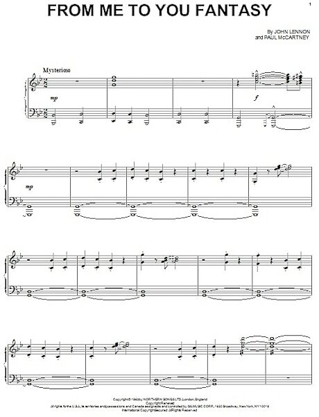 open zoom image for From Me To You Fantasy - Piano/Vocal/Guitar, New, Main