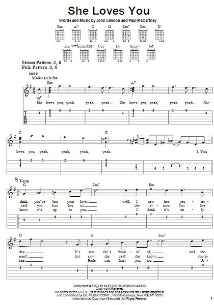 open zoom image for She Loves You - Easy Guitar with TAB, New, Main