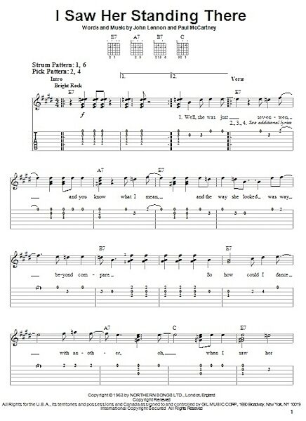 open zoom image for I Saw Her Standing There - Easy Guitar with TAB, New, Main