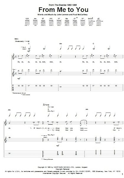 open zoom image for From Me To You - Guitar TAB, New, Main