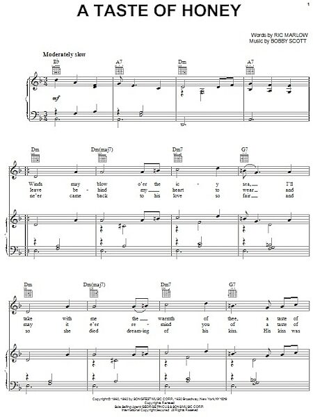 open zoom image for A Taste Of Honey - Piano/Vocal/Guitar, New, Main