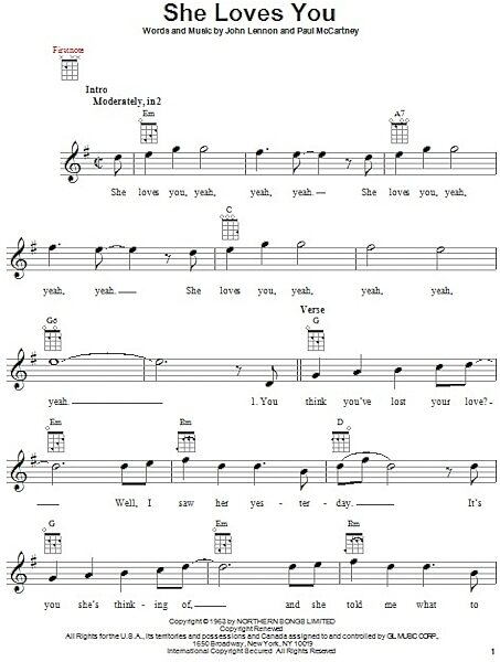 open zoom image for She Loves You - Ukulele, New, Main