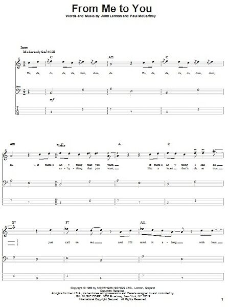 open zoom image for From Me To You - Bass Tab, New, Main