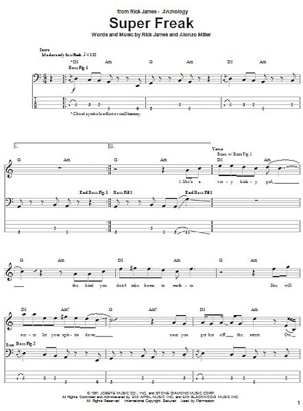 open zoom image for Super Freak - Bass Tab, New, Main