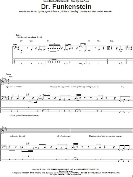 open zoom image for Dr. Funkenstein - Bass Tab, New, Main