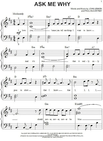 open zoom image for Ask Me Why - Big Note Piano, New, Main