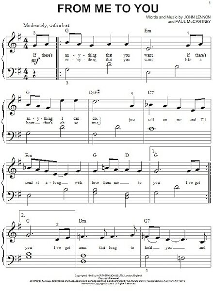 open zoom image for From Me To You - Big Note Piano, New, Main
