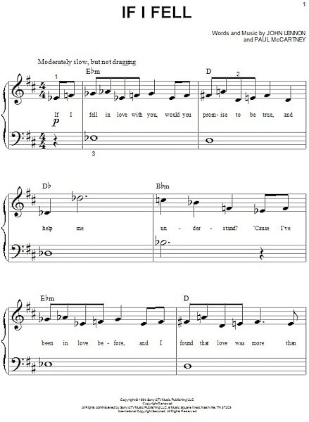 open zoom image for If I Fell - Big Note Piano, New, Main