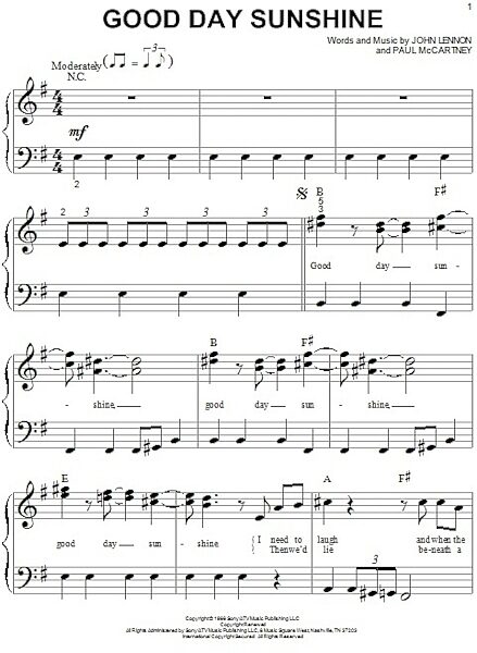 open zoom image for Good Day Sunshine - Big Note Piano, New, Main