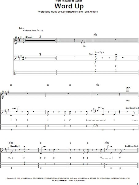 open zoom image for Word Up - Bass Tab, New, Main