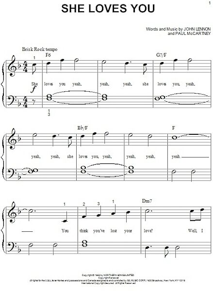 open zoom image for She Loves You - Big Note Piano, New, Main
