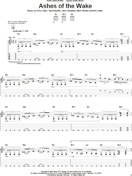 open zoom image for Ashes Of The Wake - Guitar TAB, New, Main