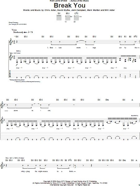 open zoom image for Break You - Guitar TAB, New, Main