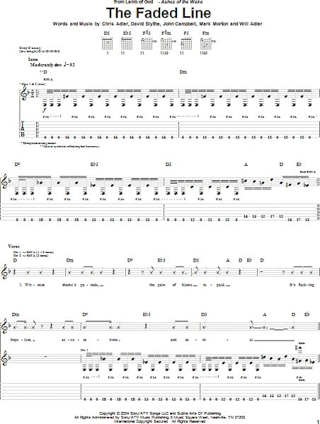 open zoom image for The Faded Line - Guitar TAB, New, Main