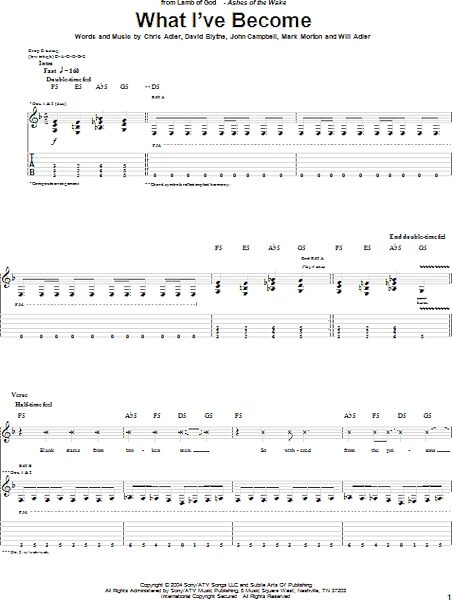 open zoom image for What I've Become - Guitar TAB, New, Main